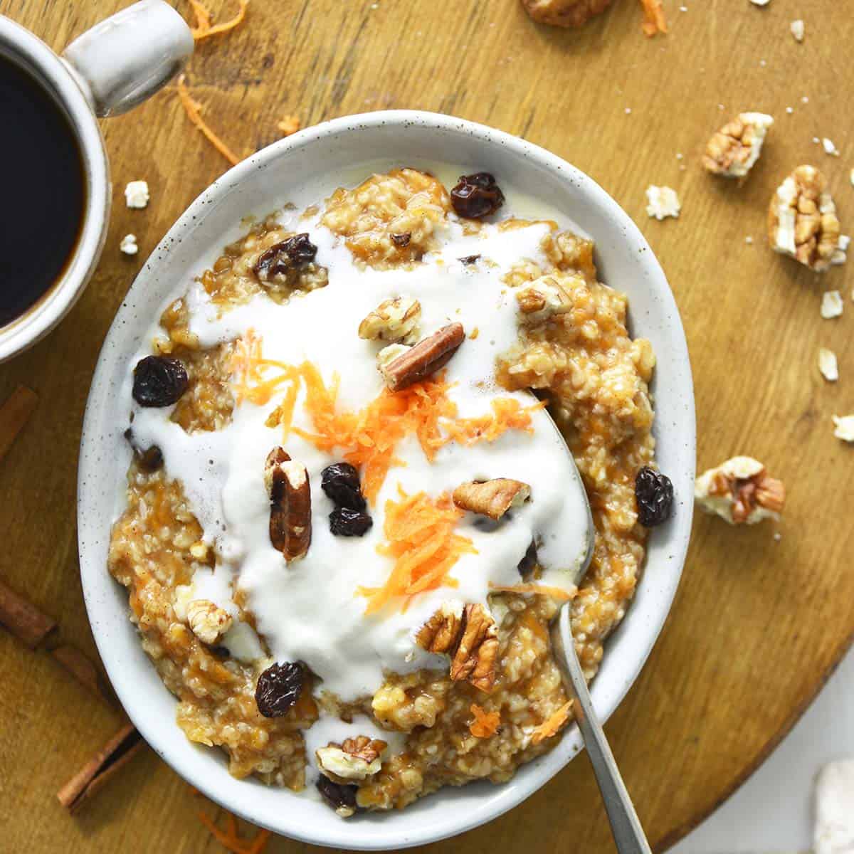 Easy Carrot Cake Oatmeal Recipe in Less Than 10 Minutes An Edible Mosaic™