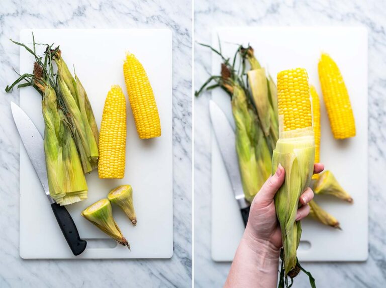 How to Microwave Corn on the Cob in the Husk - An Edible Mosaic™