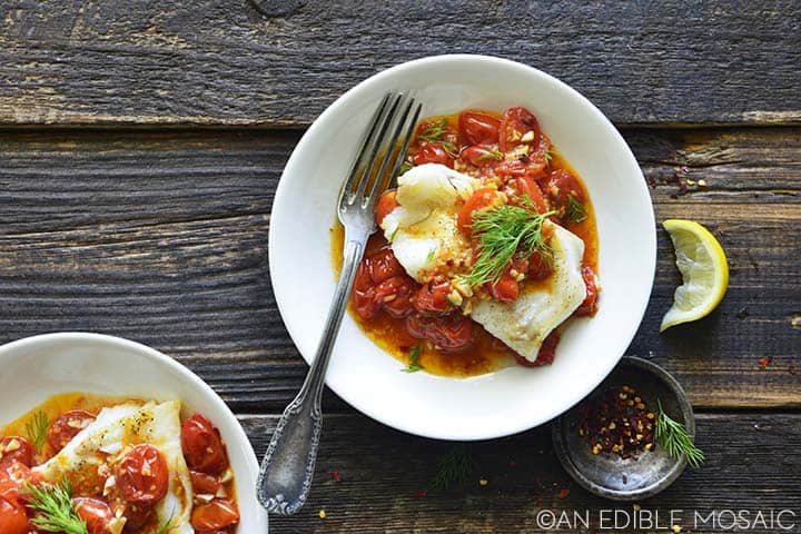 Pan Seared Cod with Tomato - An Edible Mosaic