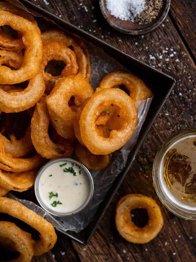 The BEST Beer Batter Onion Rings - An Edible Mosaic™