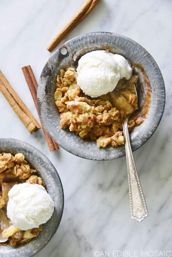 Super Easy Air Fryer Apple Crisp Recipe For Two An Edible Mosaic™