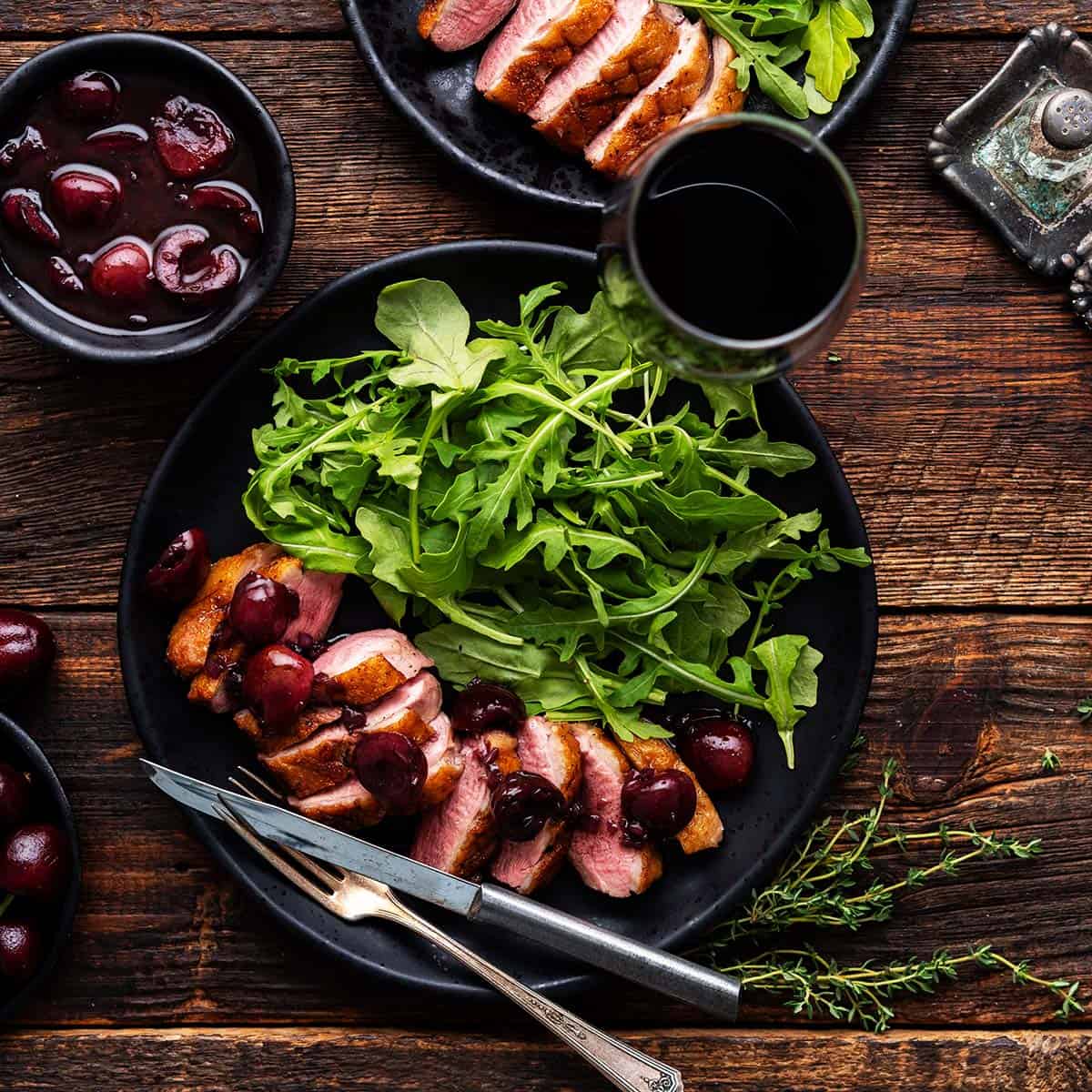 Pan Seared Duck Breast Recipe with Cherry Sauce - An Edible Mosaic™