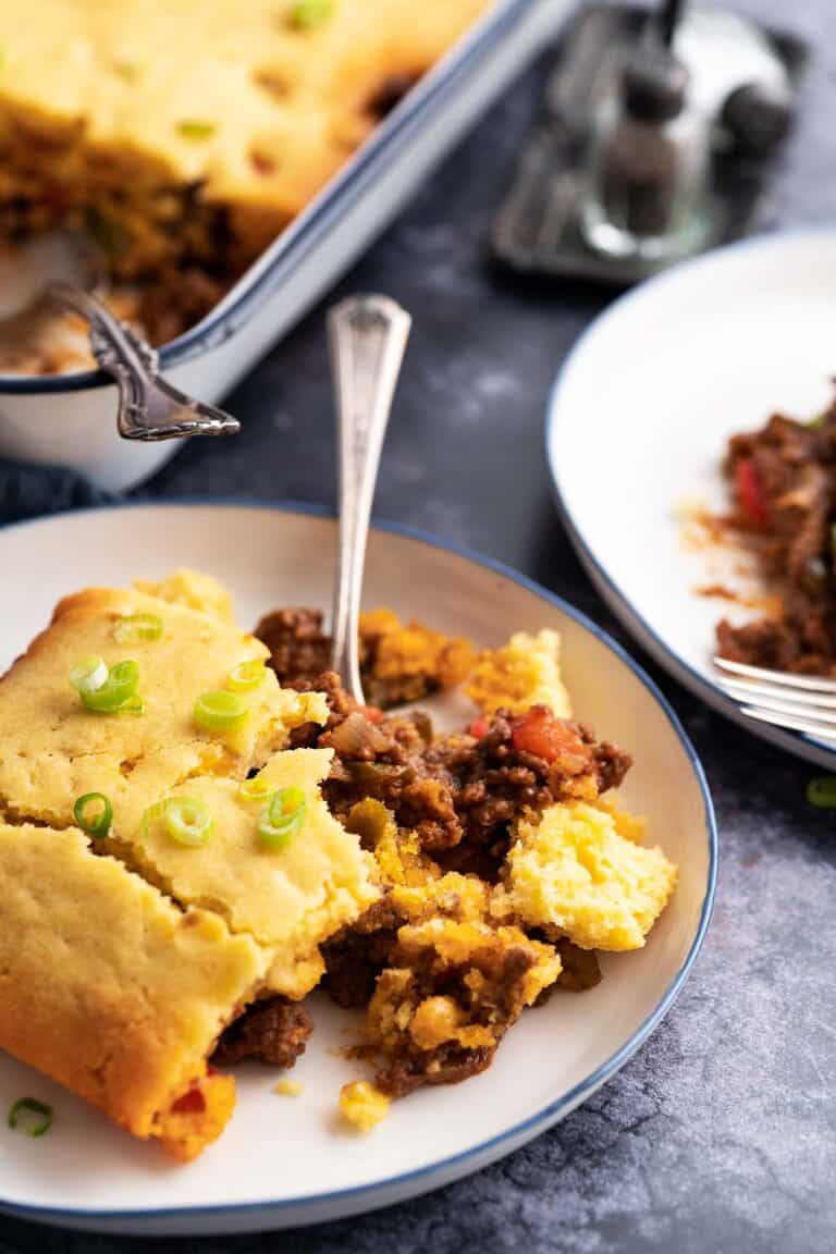 Weeknight Sloppy Joe Casserole with an Easy Cornbread Topping