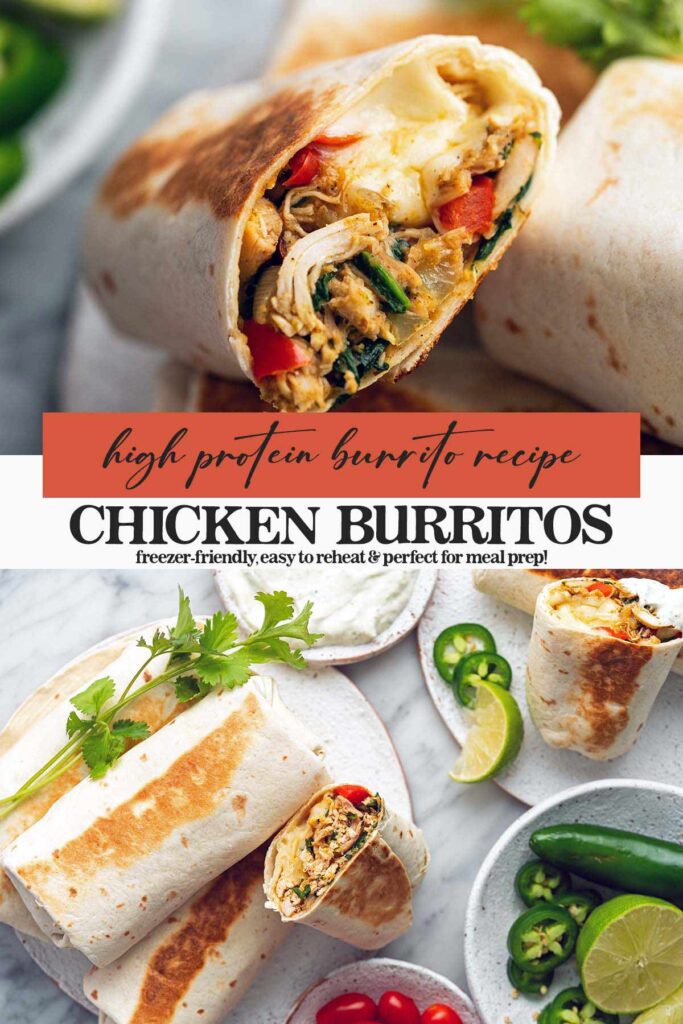 Easy High Protein Chicken Meal Prep Burritos Recipe - An Edible Mosaic™